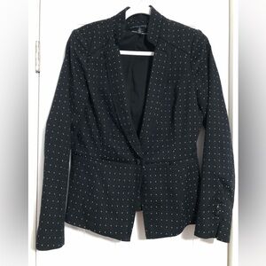 White House Black Market Black Jacket with White Pattern size 12